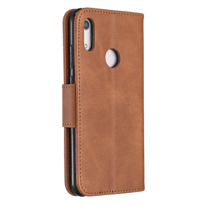 Retro Lambskin Texture Pure Color Horizontal Flip PU Leather Case for for Huawei Y6 2019 & Y6 Pro...