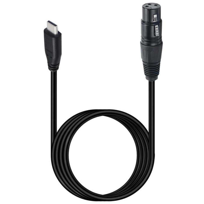 Type-C Male to XLR Male JUNSUNMAY Microphone Phone Audio Adapter Cable, Length: 1m