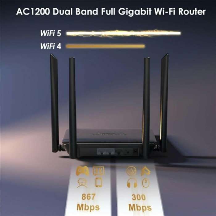 WAVLINK WN530HG4 Home Gigabit Ethernet MU-MIMO Router AC1200 Dual Band Router, Plug:AU Plug