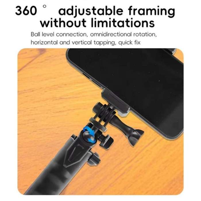 C062 Tri-folding Tripod Sports Camera Mobile Phone Selfie Stand Desktop Fixed Bracket