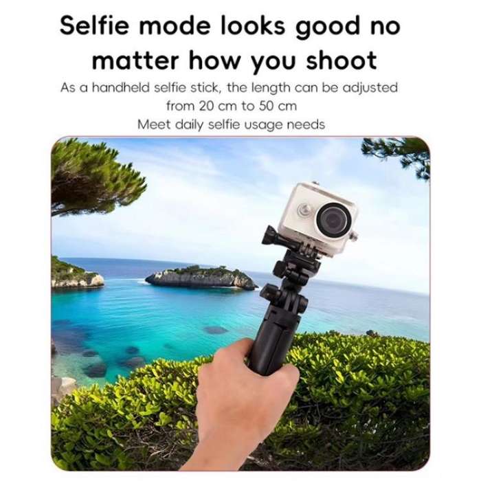 C062 Tri-folding Tripod Sports Camera Mobile Phone Selfie Stand Desktop Fixed Bracket