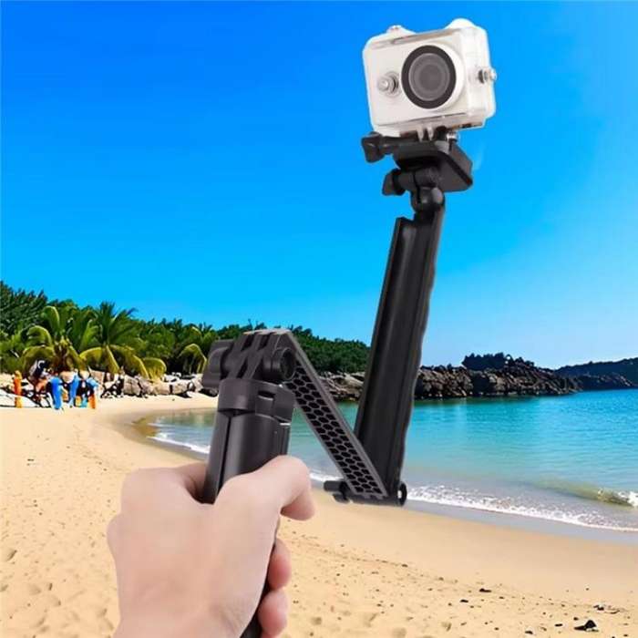 C062 Tri-folding Tripod Sports Camera Mobile Phone Selfie Stand Desktop Fixed Bracket