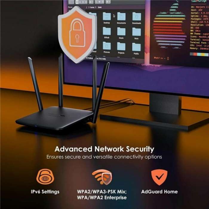 WAVLINK WN530BE1 Gigabit Ports High-Speed WiFi 2.4GHz / 5GHz Dual-Band Gaming Router, Plug:US Plug