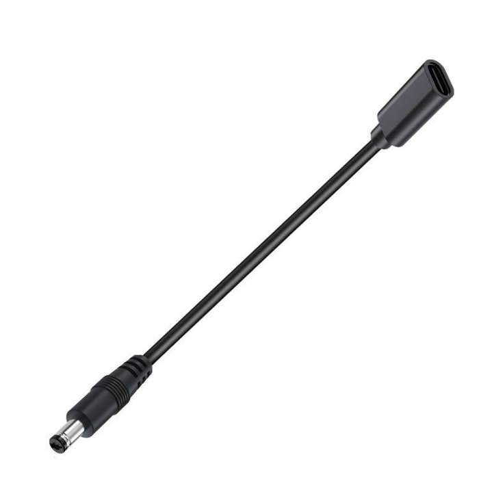 JUNSUNMAY 5V 3A DC 5.5mm x 2.1mm Male to Type-C Female Power Extension Charge Cord, Length:25cm