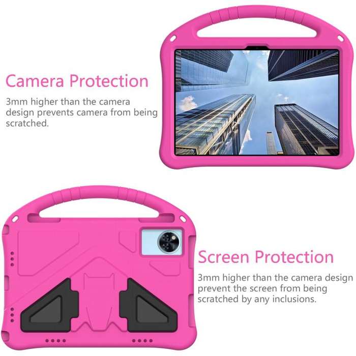 For Doogee U11 / U11 Pro 11 2025 EVA Shockproof Tablet Case with Holder(Rose Red)