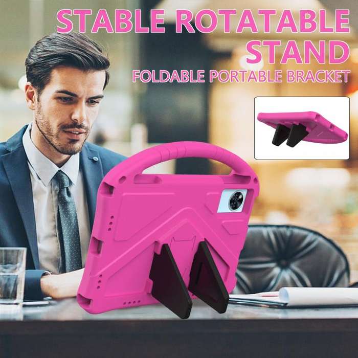 For Doogee U11 / U11 Pro 11 2025 EVA Shockproof Tablet Case with Holder(Rose Red)