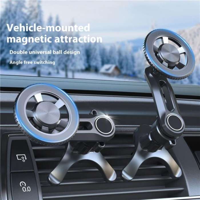 V005 360 Degree Rotatable Air Vent Holder Bracket Compatible With MagSafe Car Phone Mount(Gear Type)