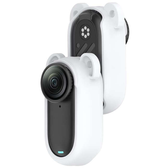 For Insta 360 Go 2 Solid Color Silicone Protective Case(White)