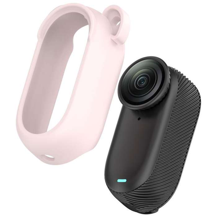 For Insta 360 Go 2 Solid Color Silicone Protective Case(Light Pink)