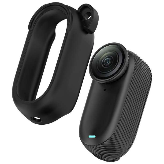 For Insta 360 Go 2 Solid Color Silicone Protective Case(Black)