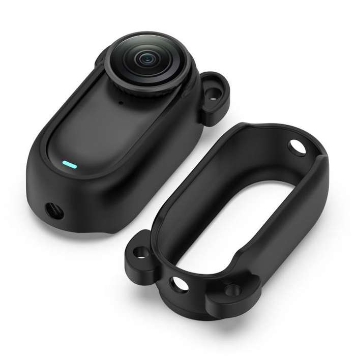For Insta 360 Go 2 Solid Color Silicone Protective Case(Black)