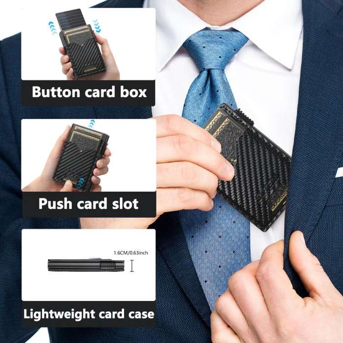 The Suteni carbon fiber pattern double-sided card insertion button automatically ejects the card ...