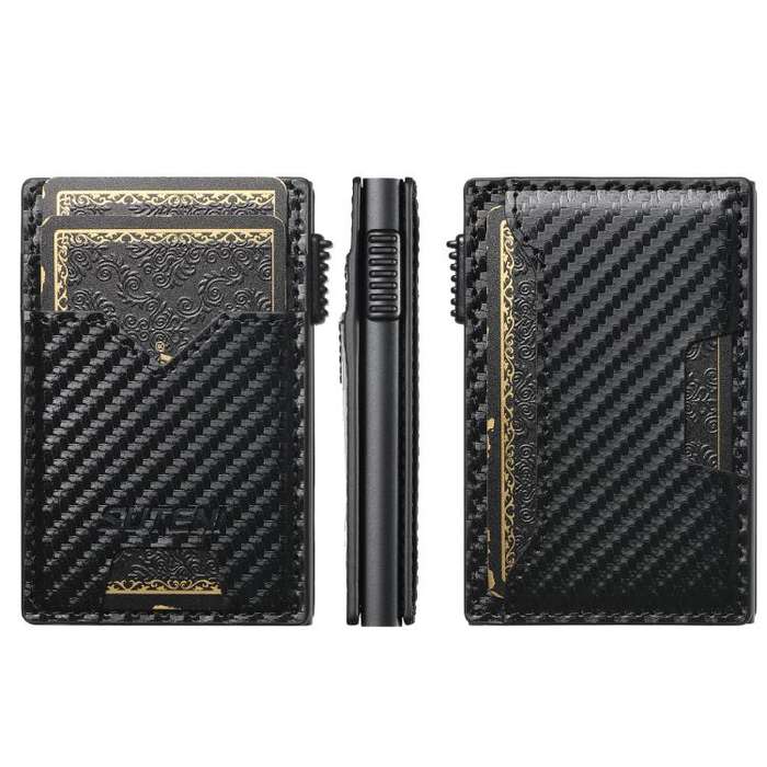 The Suteni carbon fiber pattern double-sided card insertion button automatically ejects the card ...