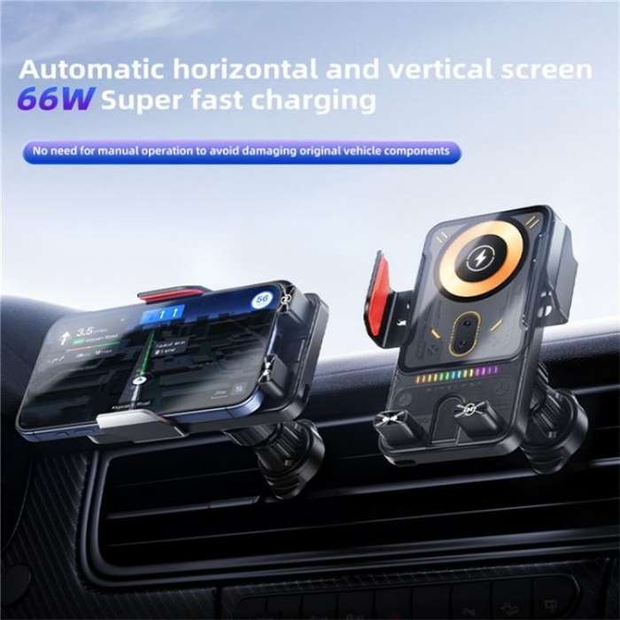 SD19 Wireless Charger 15W Magnetic Fast Charging Car Air Vent Mount Phone Holder(Black)