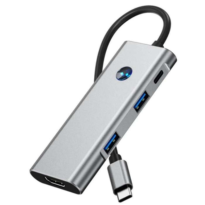 2426 One-Key Screen Off Type-C to 2 x USB3.2, HD, PD100W, 2 x USB-C3.2 HUB