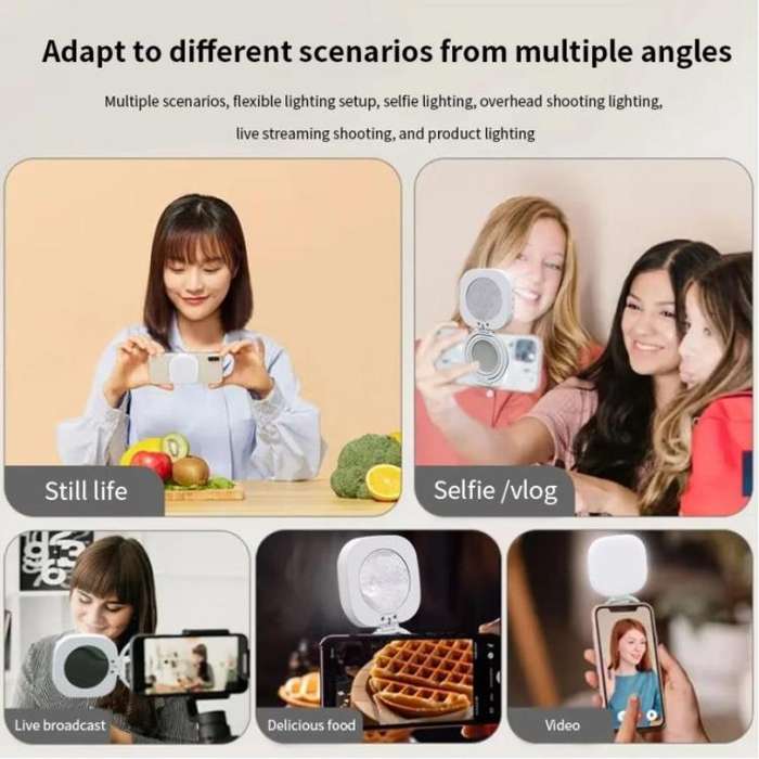 AL80 Portable 360 Degree Rotatable Magnetic Selfie Fill Light LED Fill Lamp(Black)