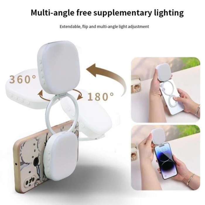 AL80 Portable 360 Degree Rotatable Magnetic Selfie Fill Light LED Fill Lamp(Black)