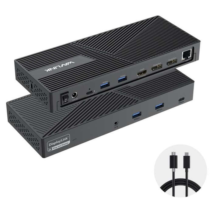 WAVLINK UG69PD24 12-in-1 PD 100W Charging Displaylink Docking Station For Thunderbolt 4 / 3(EU Plug)