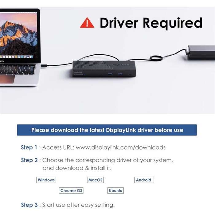 WAVLINK UG69PD24 12-in-1 PD 100W Charging Displaylink Docking Station For Thunderbolt 4 / 3(EU Plug)