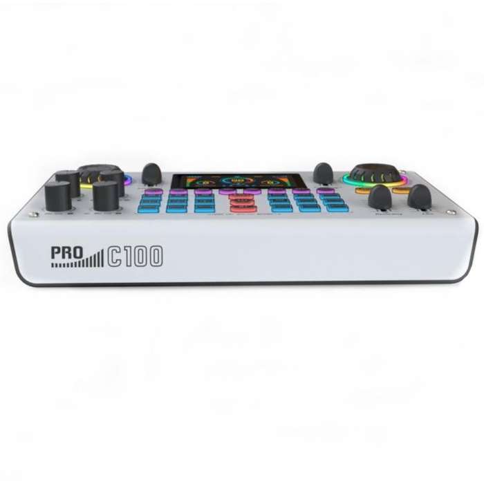 C100 Pro For Streaming / Recording 5 Sound Effects Portable Live Sound Card Audio Mixer(Black)