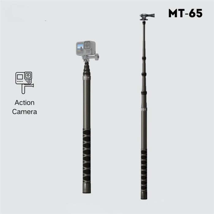 JMARY MT-65 For Action Cameras 3m Carbon Fiber Selfie Stick Monopod 5 Section Extension Pole