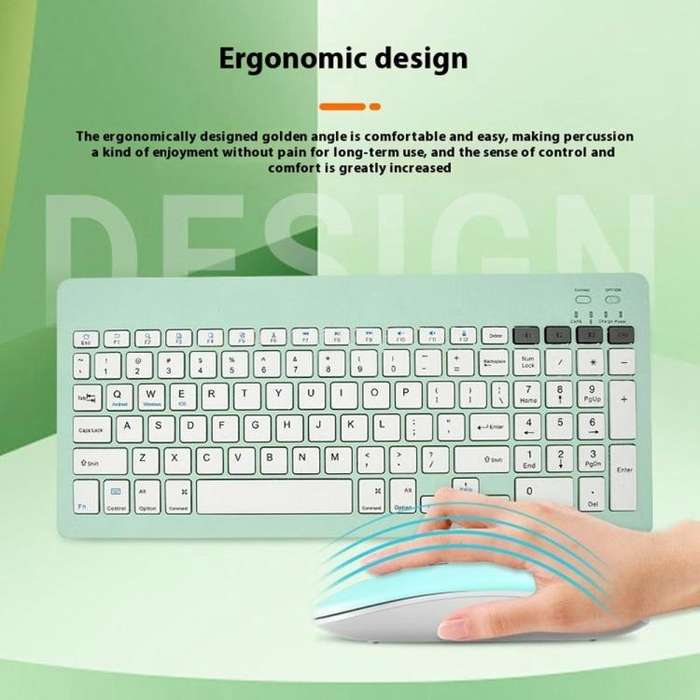 2858+030 Rechargeable Wireless Bluetooth Keyboard Silent Mouse Set with 800/1200/1600 DPI(White)