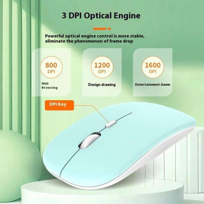 2858+030 Rechargeable Wireless Bluetooth Keyboard Silent Mouse Set with 800/1200/1600 DPI(Pink)