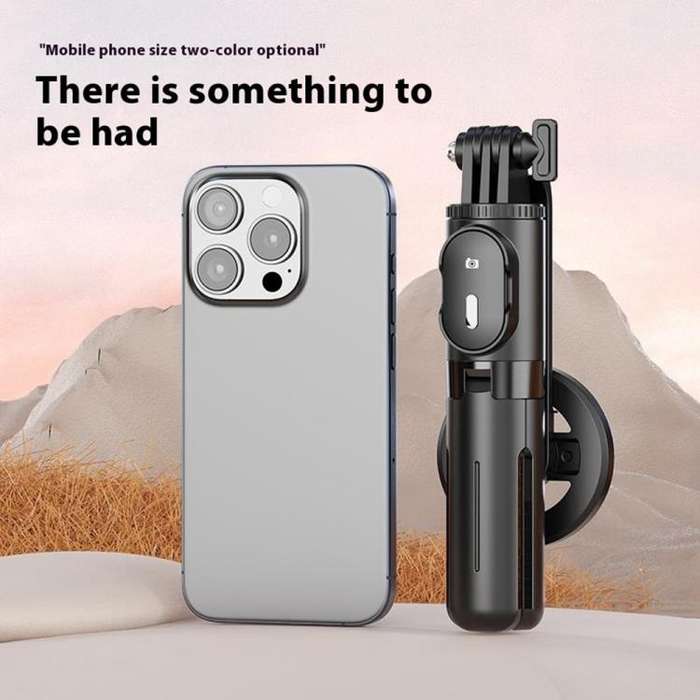 P08Y Pro Portable Travel Selfie Stick Tripod Mini Magsafe Phone Stand with Remote Control(Black)