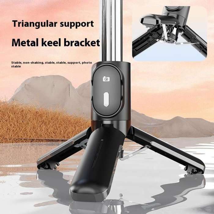 P08Y Pro Portable Travel Selfie Stick Tripod Mini Magsafe Phone Stand with Remote Control(Black)