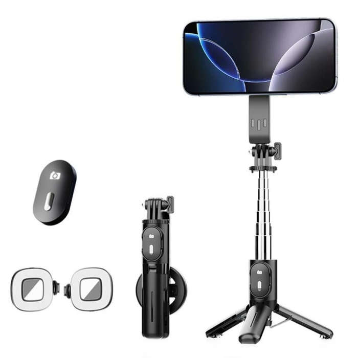 P08Y Pro F2 Portable Travel Selfie Stick Tripod Mini MagSafe Phone Stand with Remote Control and ...