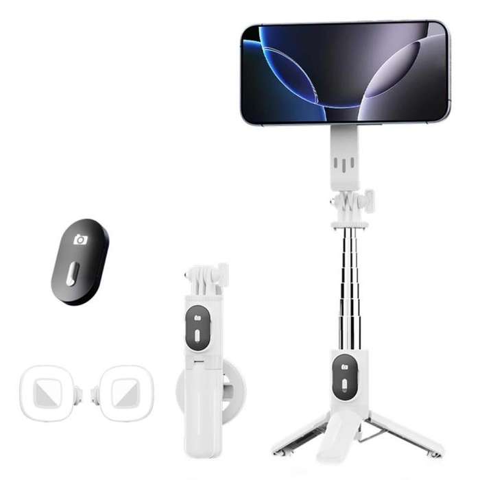P08Y Pro F2 Portable Travel Selfie Stick Tripod Mini MagSafe Phone Stand with Remote Control and ...