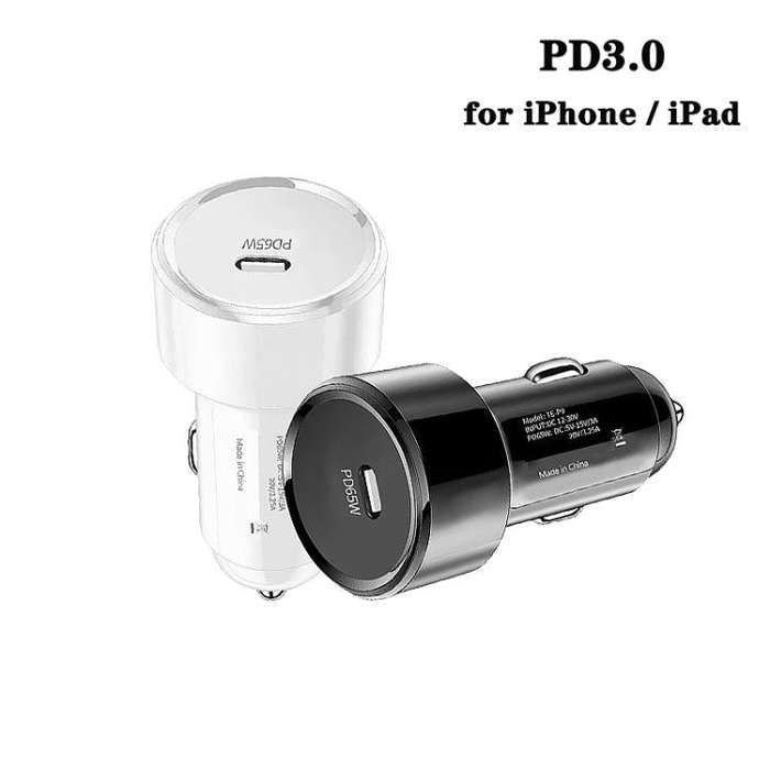 P9 PD65W USB-C Car Charger for iPhone / iPad series(Black)