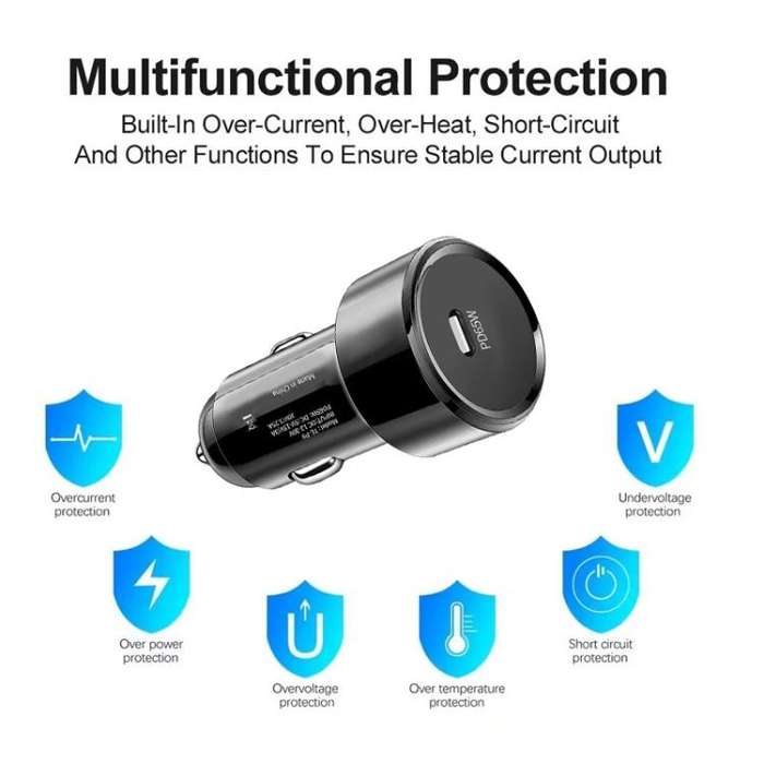 P9 PD65W USB-C Car Charger for iPhone / iPad series(Black)