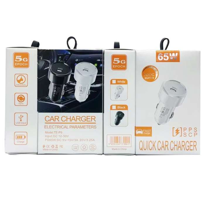P9 PD65W USB-C Car Charger for iPhone / iPad series(Black)