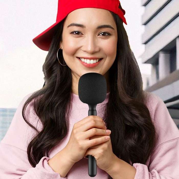 XWJ70 Portable Wireless Microphone Boom Professional Interview Recording Microphone Handheld Stic...