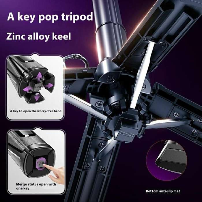 P25 Extendable Anti-shake Four-Legged Stand Portable Handheld Phone Selfie Stick(Black)