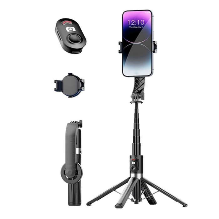 P07 Max Extendable Four-legged Stand Magnetic Phone Selfie Stick with Bluetooth Remote Control(Bl...