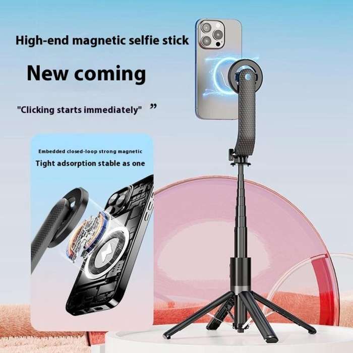 P07 Max Extendable Four-legged Stand Magnetic Phone Selfie Stick with Bluetooth Remote Control(Wh...