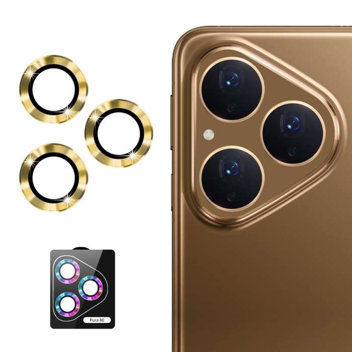For Huawei Pura 80 5G ENKAY 9H Rear Lens Aluminium Alloy Tempered Glass Film(Gold)