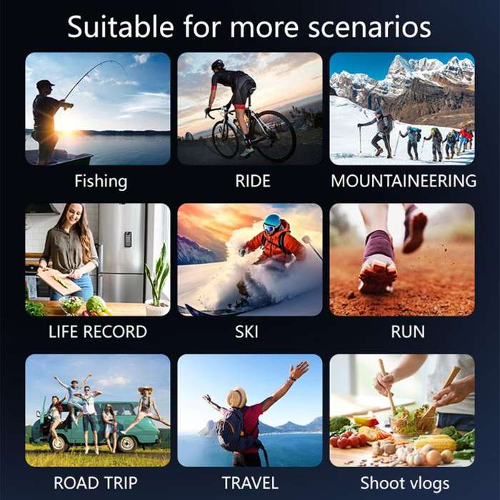 1080P Ultra-HD Clip Pocket Vlog Camera WiFi Portable Video Recorder Camera(Black)