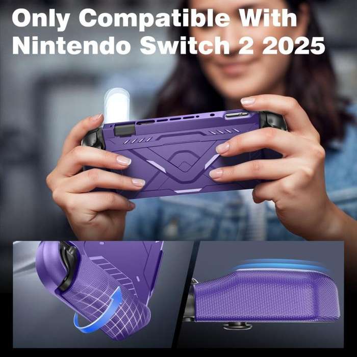 For Nintendo Switch 2 Game Console Mecha Style TPU Protective Case(Purple)
