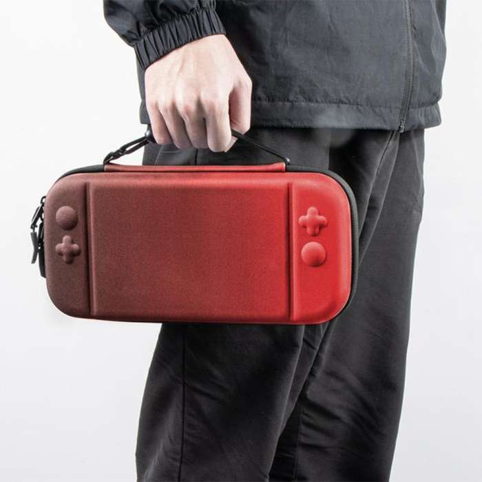 For Nintendo Switch 2 Portable Game Console Hard Case Storage Protective Bag(Black Red Gradient)