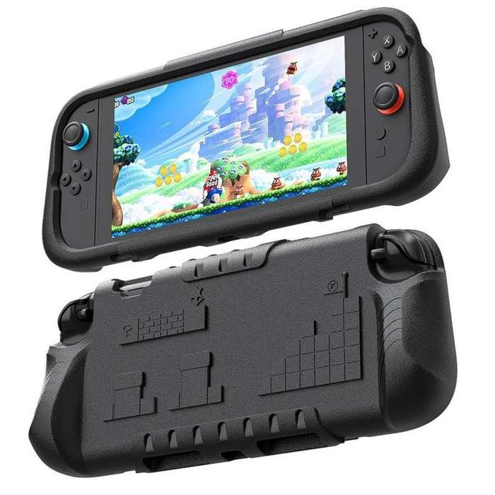 For Nintendo Switch 2 Game Console Anti-Slip And Anti-Drop Liquid EVA Protective Case(Black)