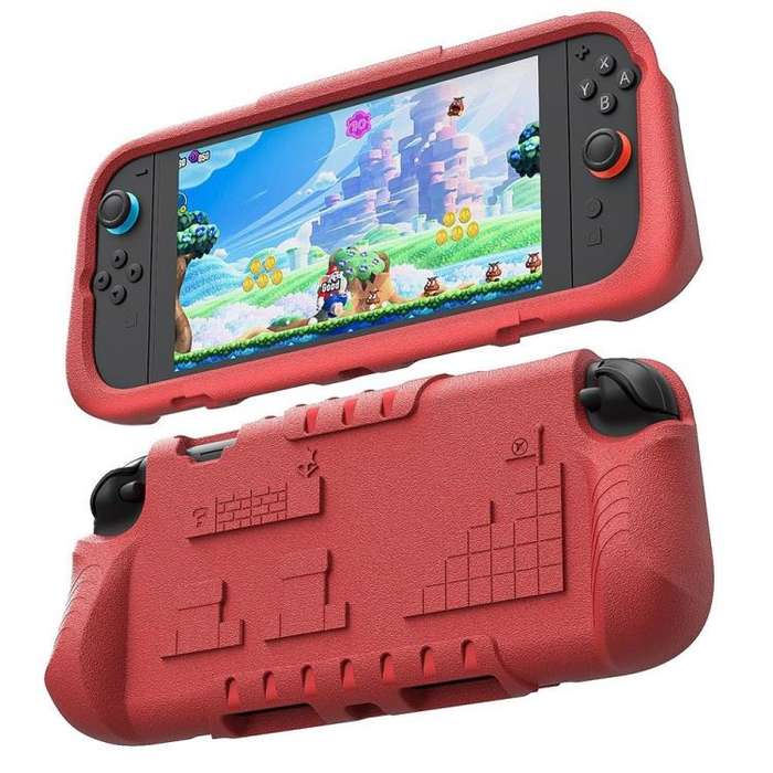 For Nintendo Switch 2 Game Console Anti-Slip And Anti-Drop Liquid EVA Protective Case(Red)