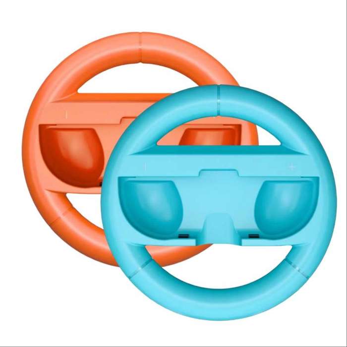 For Nintendo Switch 2 Left And Right Handle Racing Steering Wheel Grips Set(Orange Blue)
