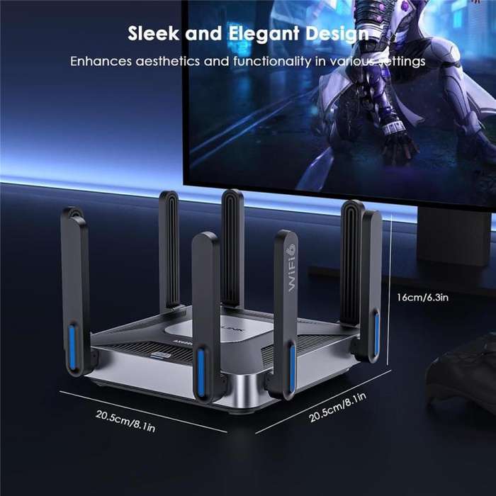 WAVLINK WN592AX6 2.5G Multi Gig Port Quad Core CPU AX6000 Dual Band WiFi 6 Router, Plug:UK Plug