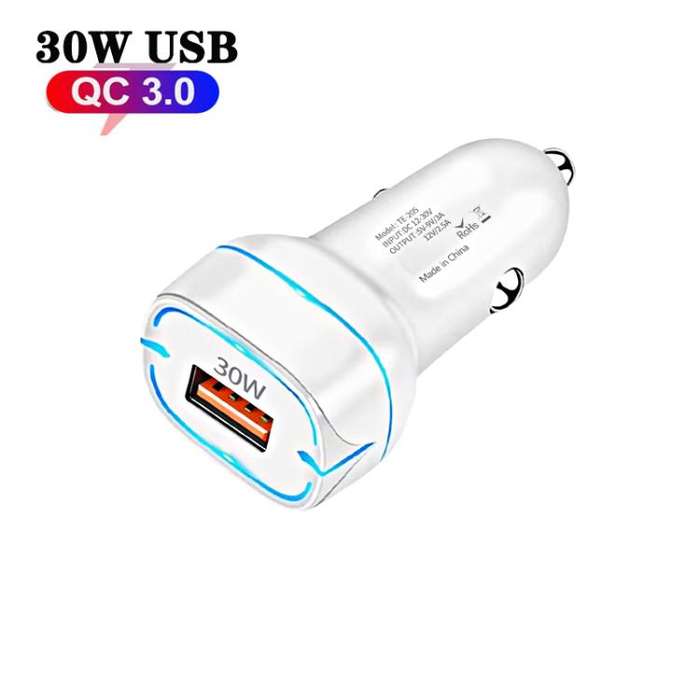 QC3.0 30W USB Car Charger(White)