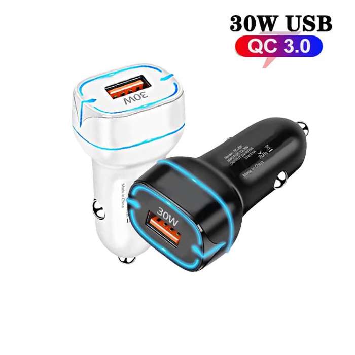 QC3.0 30W USB Car Charger(White)