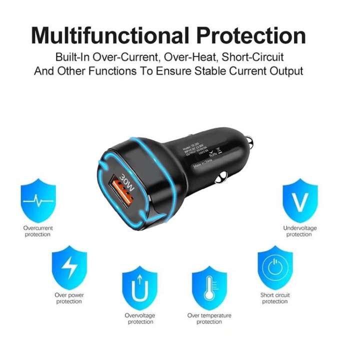 QC3.0 30W USB Car Charger(White)