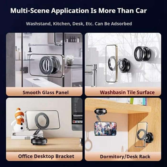X64 Car Phone Mount Foldable Magnetic Electric Vacuum Suction Smartphones Bracket(Black)